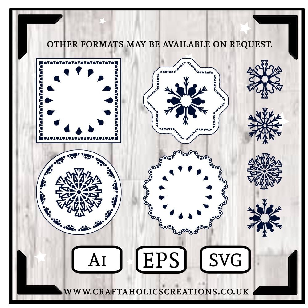 Set of 4 Snowflake Toppers
