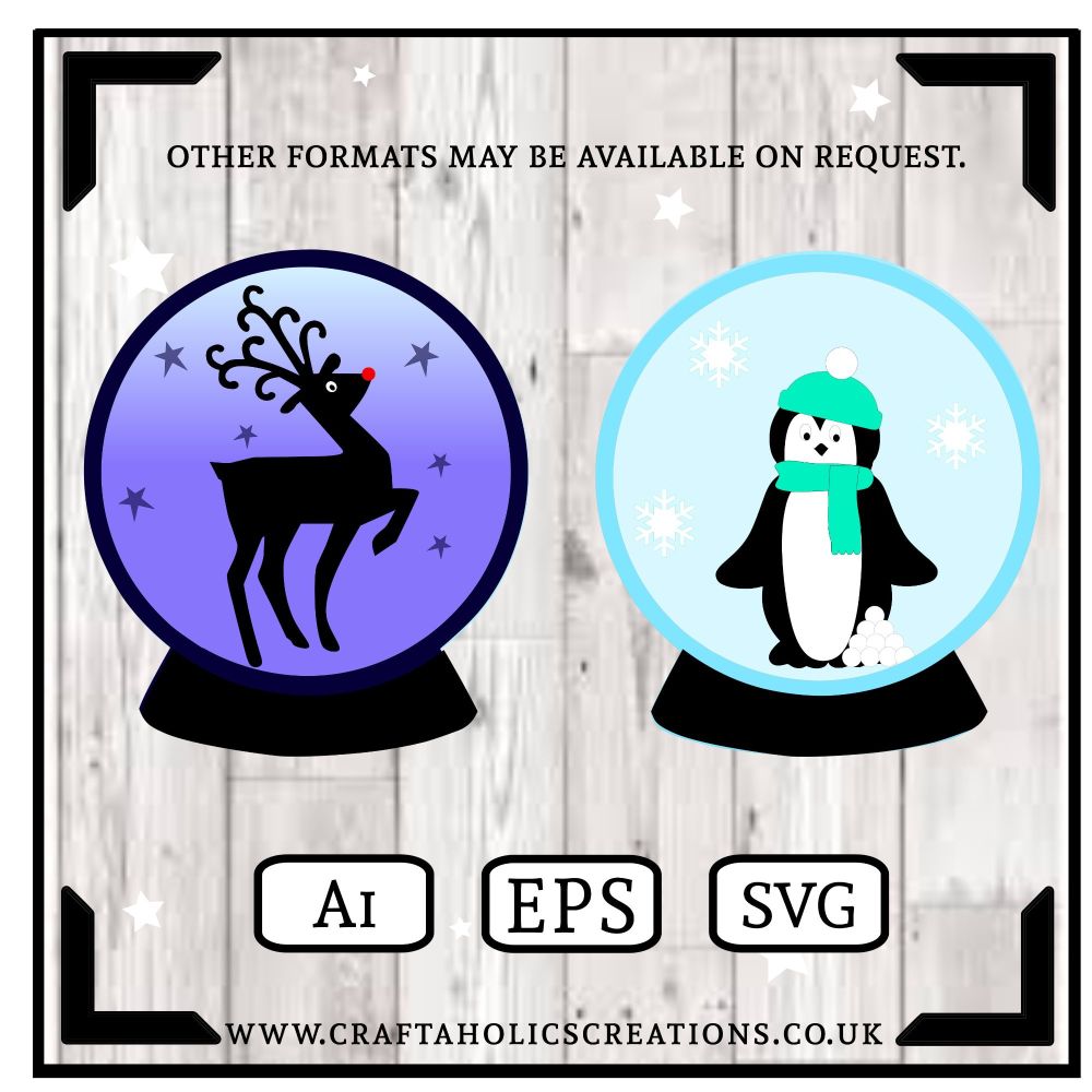 Reindeer & Penguin Snowglobe Toppers with Easel Card