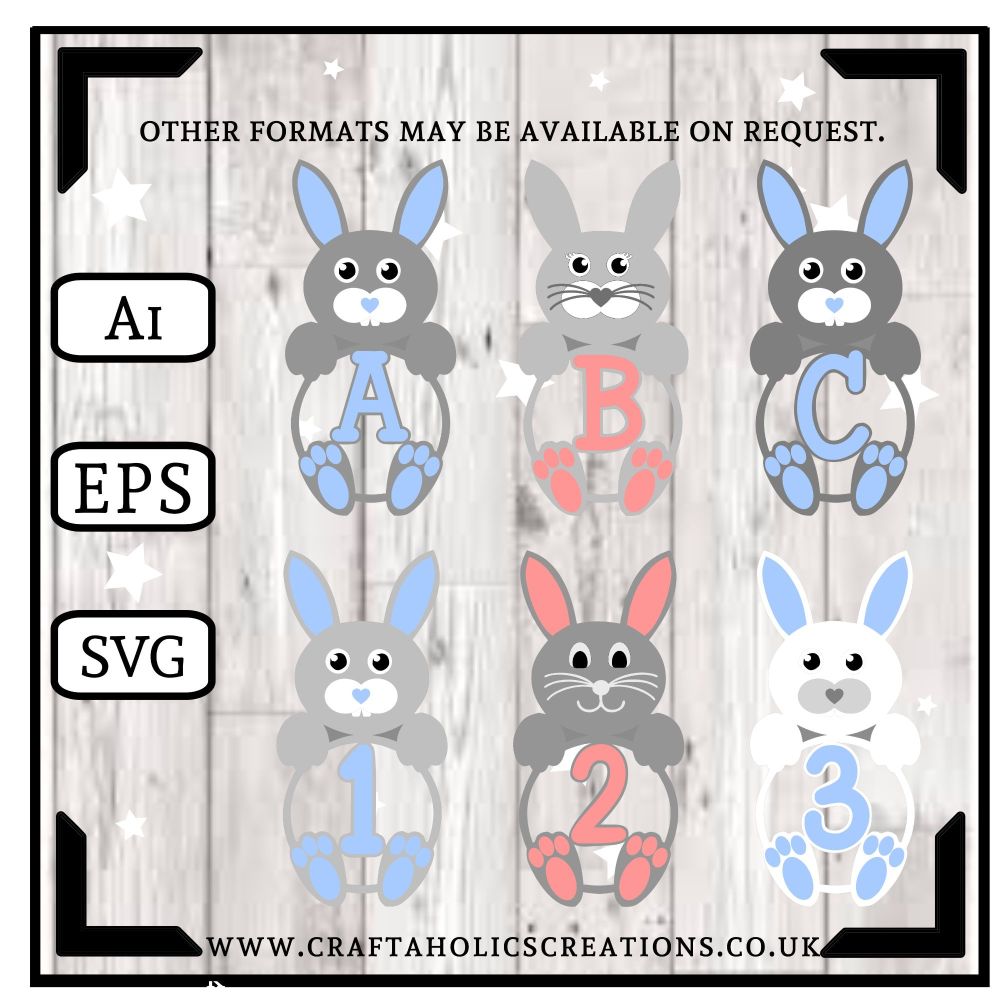 Bunny Alphabet & Numbers with FREE Bonus (see description below)