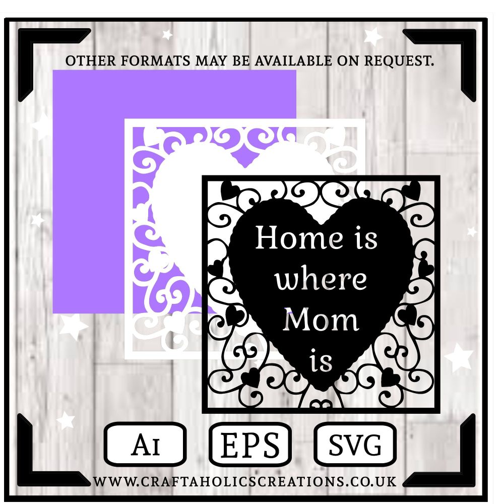 Home is where Mom is Heart Frame Topper