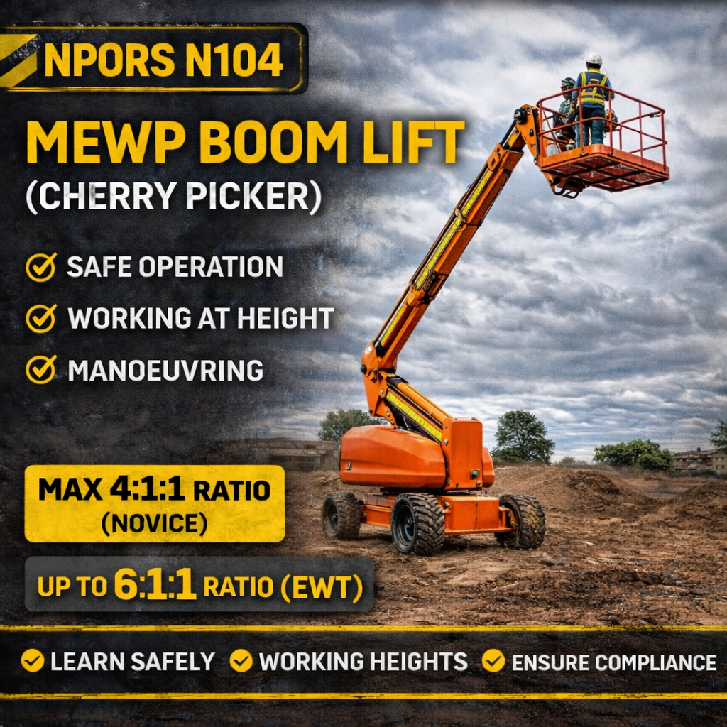 N108 MEWP Boom Lift (Cherry Picker) NPORS training.
