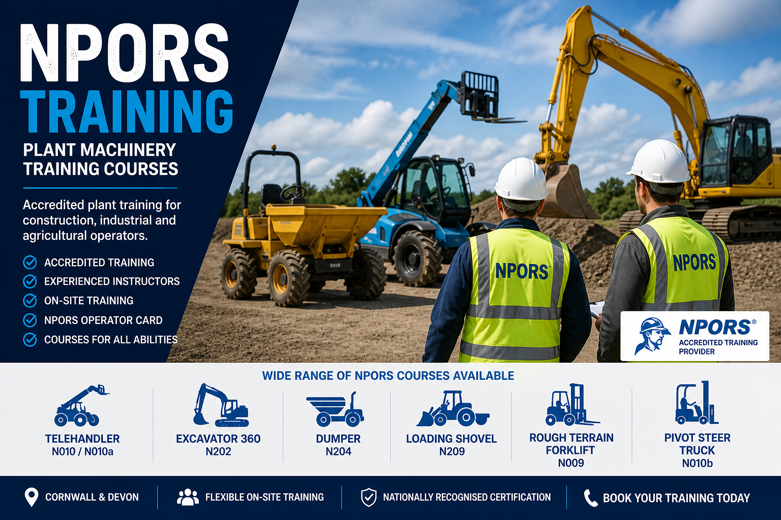 NPORS training in devon and cornwall bybnTamar valley training