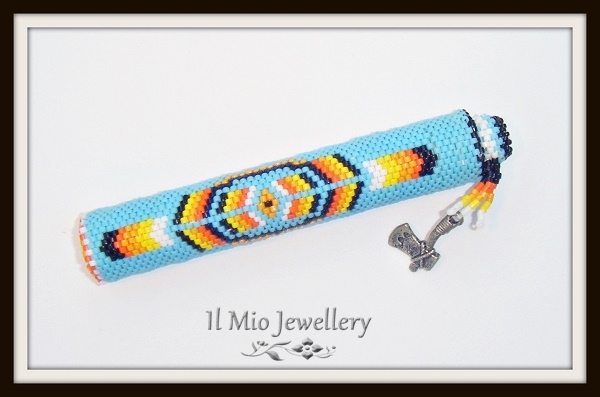 Native American Needle Case (Blue)