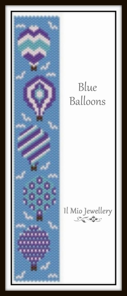 ''Blue Balloons'' flat peyote cuff pattern