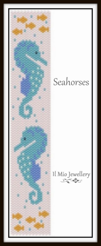''Seahorses'' flat peyote cuff pattern