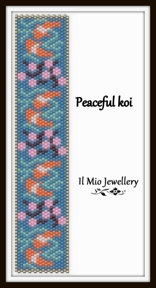 ''Peaceful Koi'' flat peyote cuff pattern