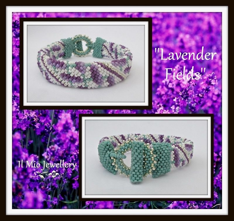 Lavender Fields bracelet tutorial