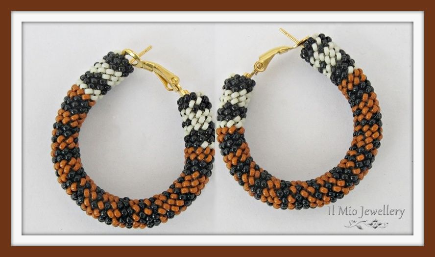 Tiger peytwist hoop earrings pattern