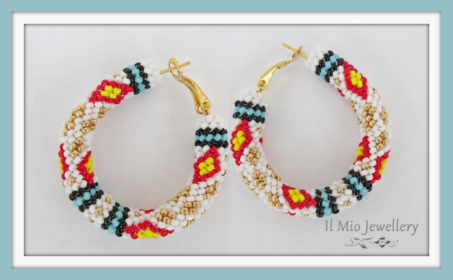 White native peytwist hoop earrings pattern