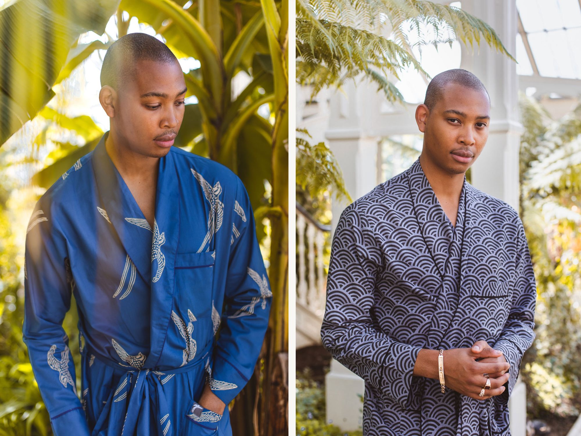 Mens Kimono Robe | Mens Cotton Robes Lightweight | Men's Dressing Gown