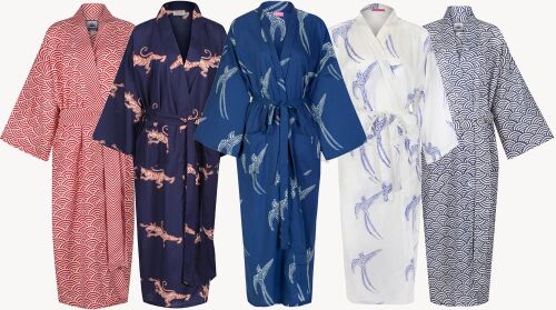 Susannah Cotton Kimono Robes | Hand-Printed Dressing Gowns