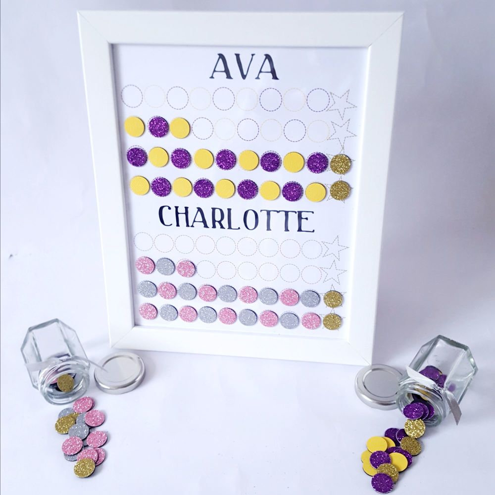 Girls fully personalised Magnet Chore and Behaviour Reward Chart, designed