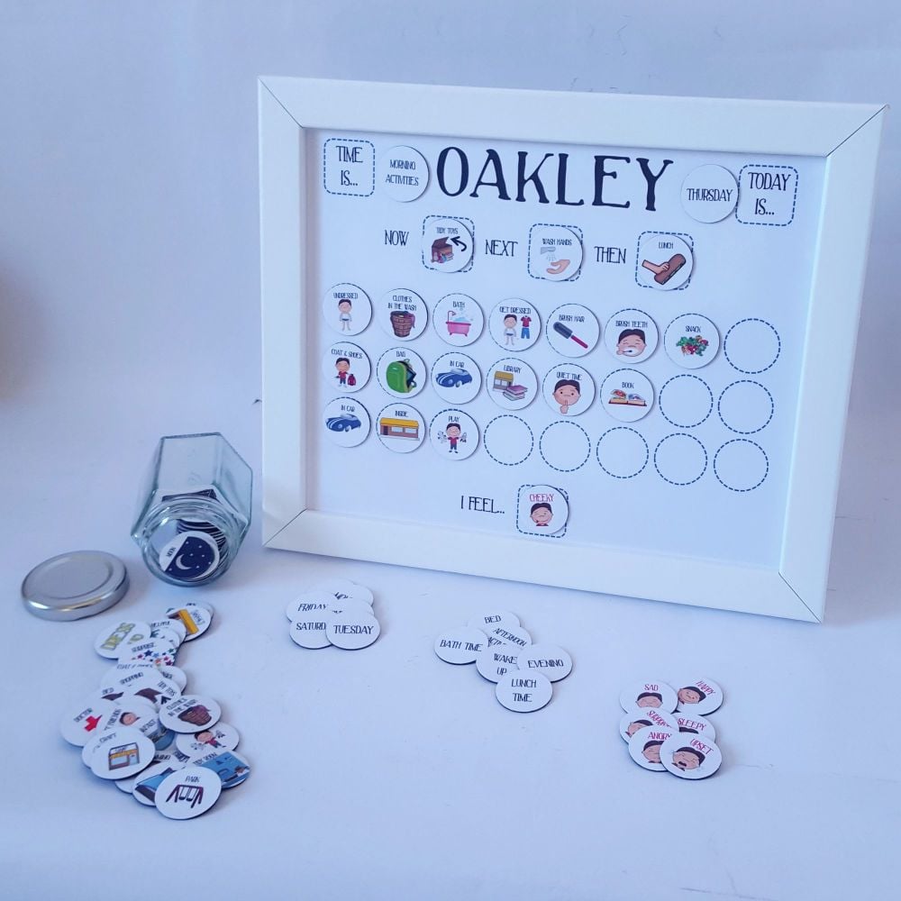 Imagery Now and Next Board, Personalised early years, Framed Magnetic Routi