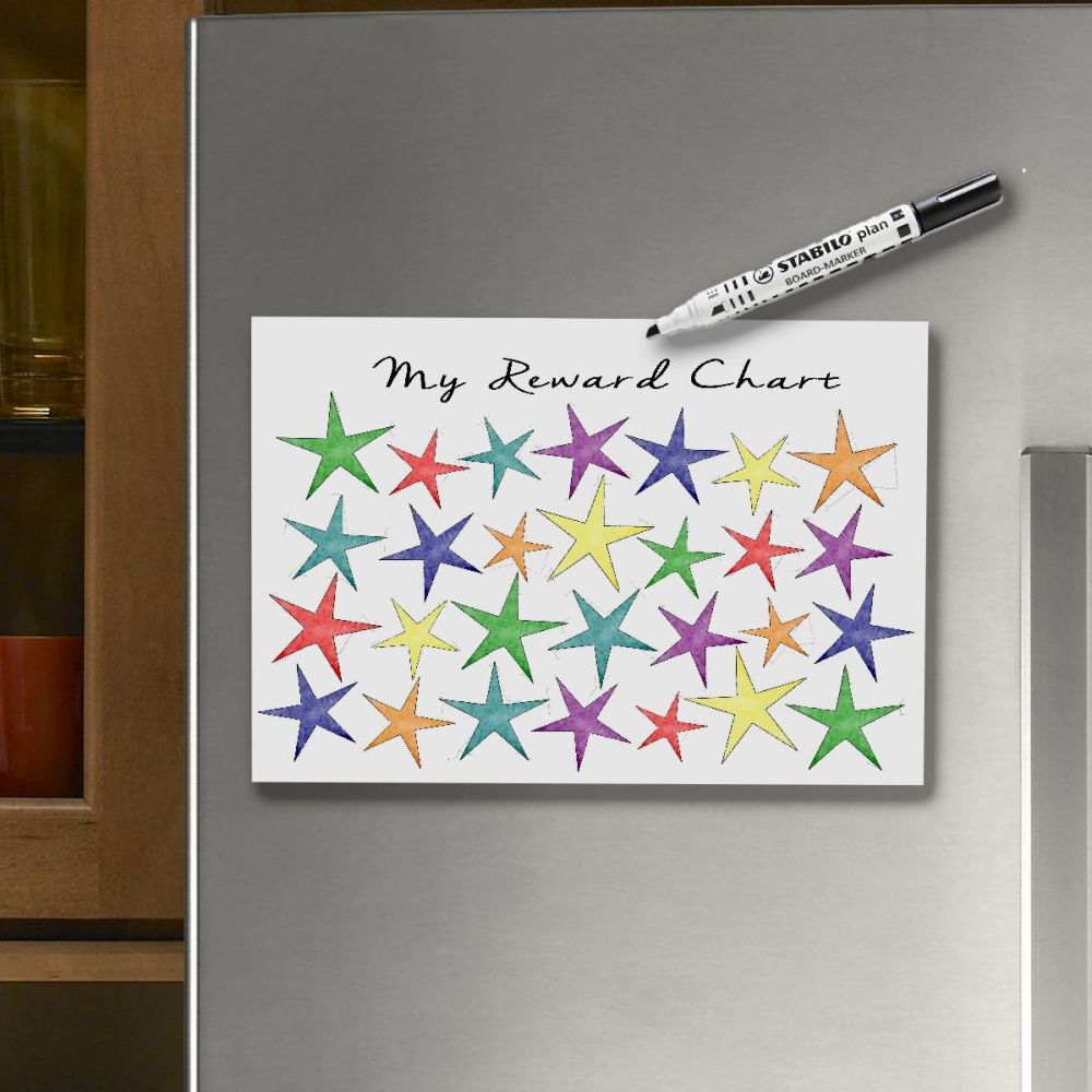 Kids Star Chart, with stars, Kids reusable behaviour chart, Dry erase Plann