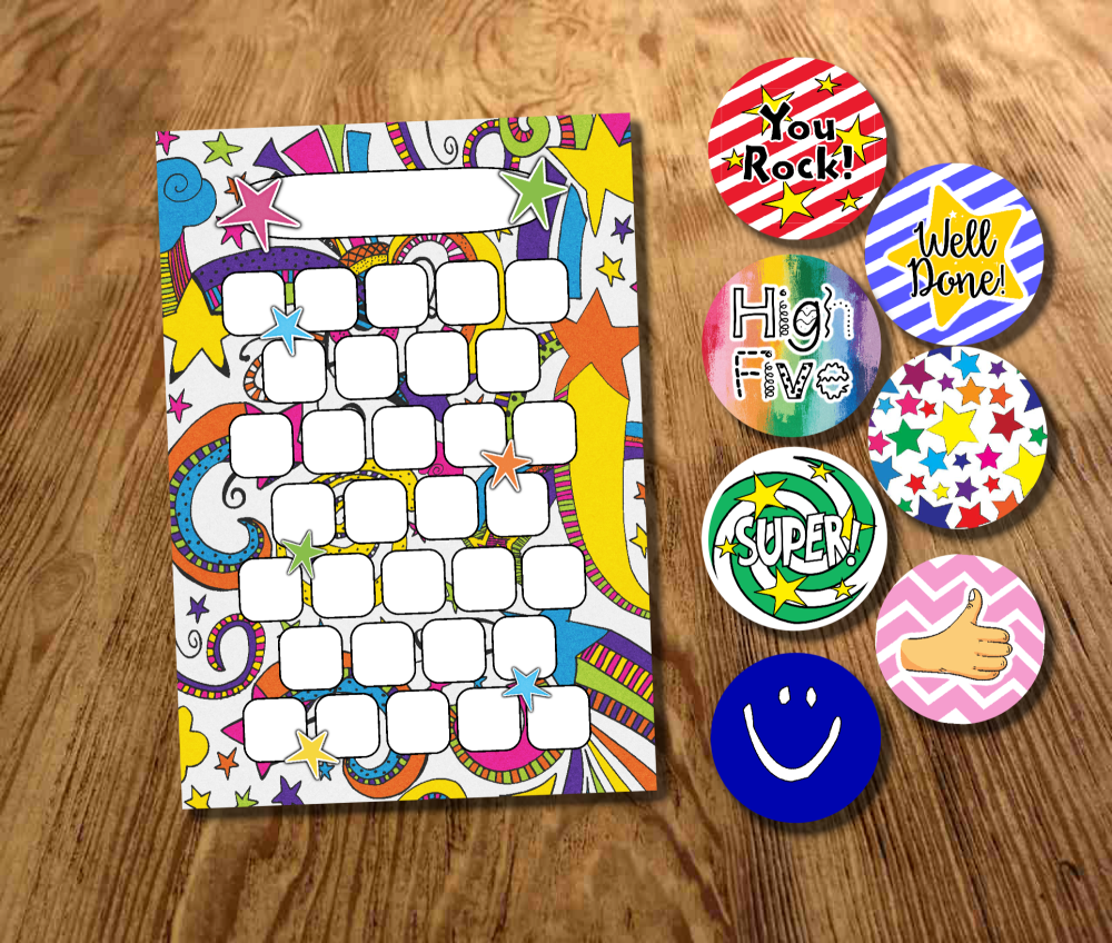 Sticker Chart, Funky Reward Chart, Behaviour Chart, Star Chart, Incentive C
