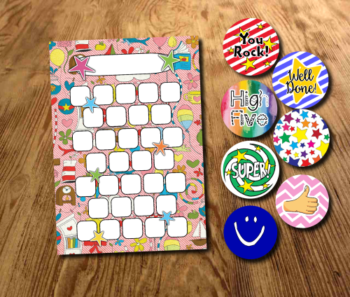 Kids Sticker Chart, Pink Story Reward Chart, Behaviour Chart, Star Chart, I