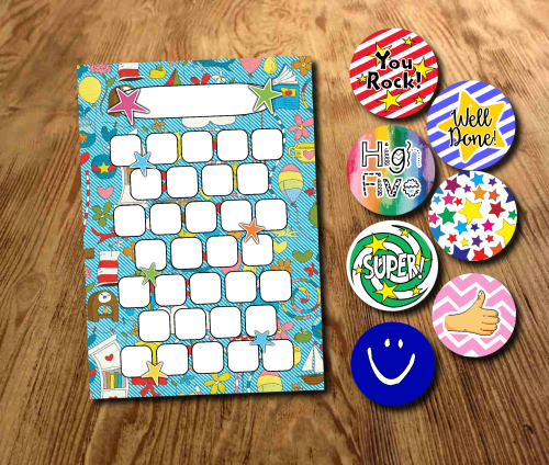 Star chart, Blue, Story inspired Reward Chart, Behaviour Chart, Sticker Cha