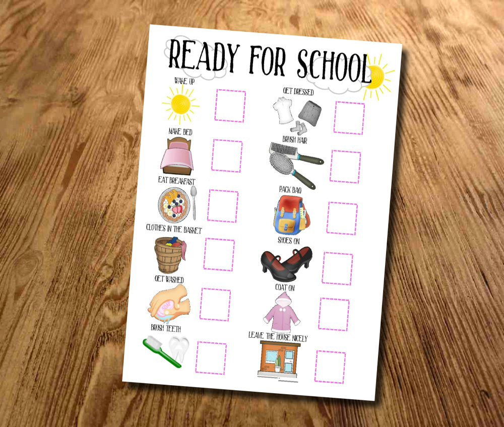 Kids, Ready for School, Girls School Routine Chart, Morning Routine, Kids Planner