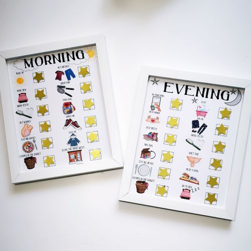 Kids Schedule, Morning and Evening Routine, For Boys and Girls, Checklist,