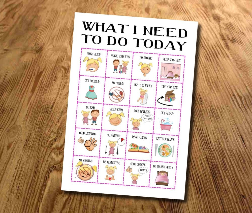 Kids, What I need to do today, Routine chart, Daily Checklist, Kids Planner