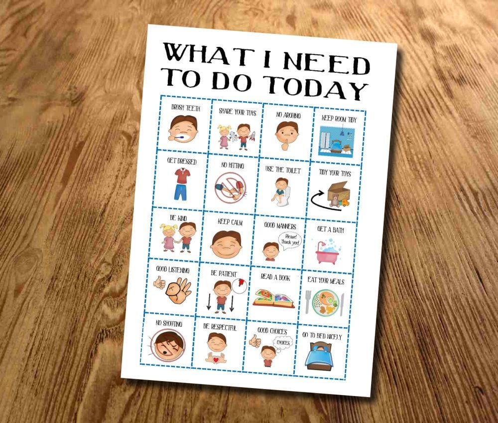 Kids, Boys What I need to do today, Routine chart, Daily Checklist, Kids Planner, With pictures, kids visuals 
