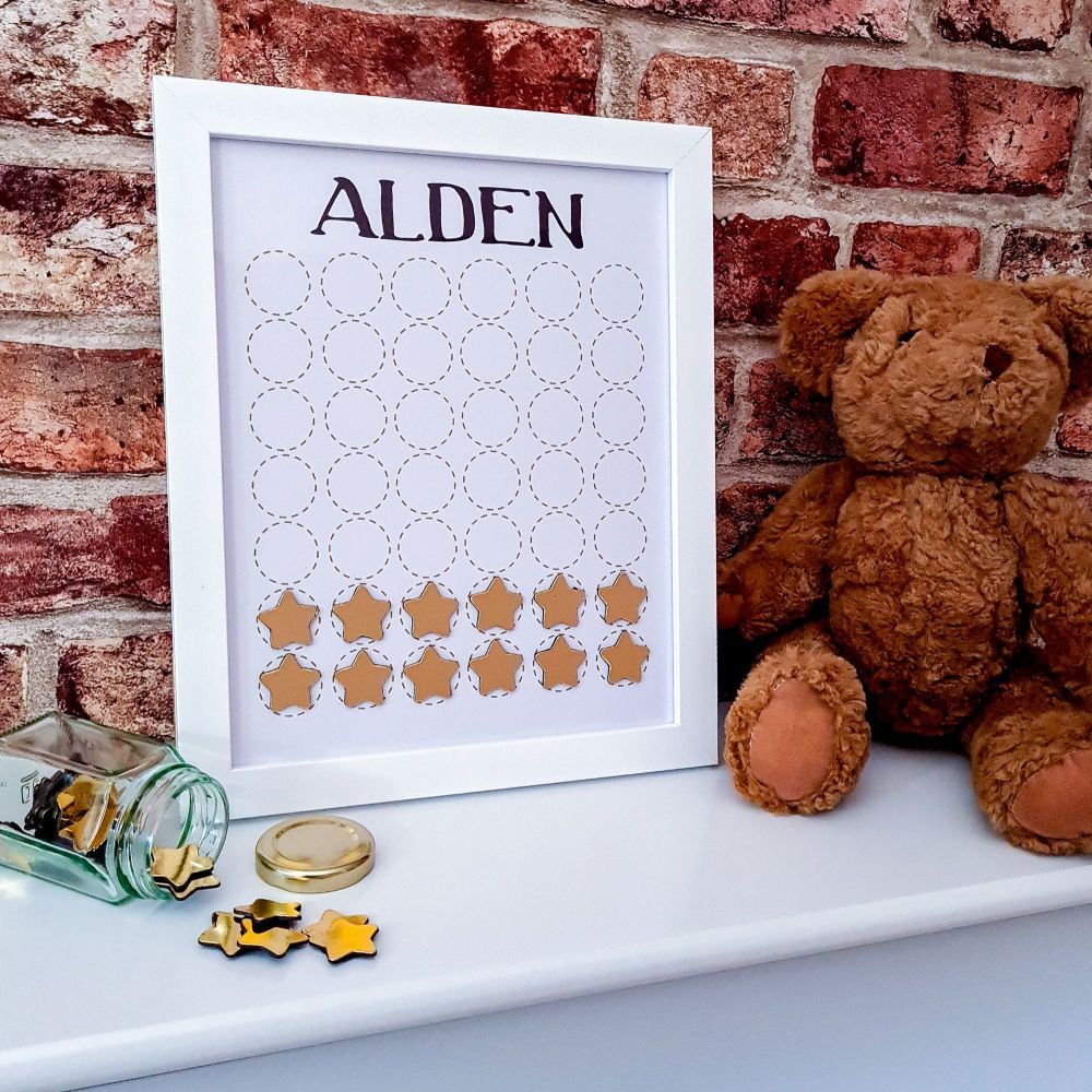 Reward Chart with Gold stars magnets, star chart for kids behaviour, Classr