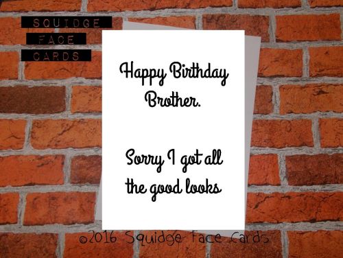 White greeting card with the text 