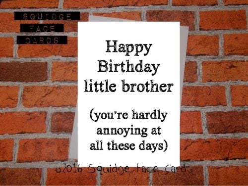 White greeting card with the text 