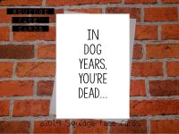 In dog years, you're dead