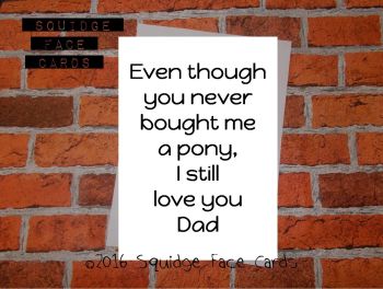 Even though you never bought me a  pony, I still love you Dad