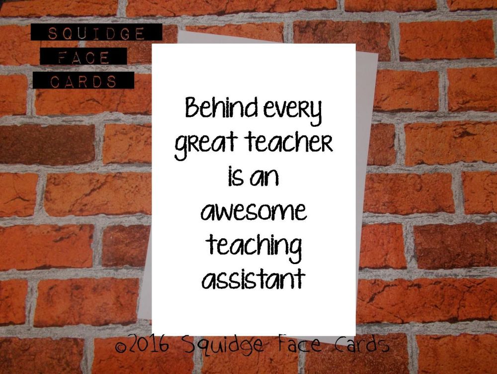 Behind every great teacher is an awesome teaching assistant