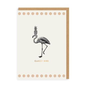 Classy bird - Flamingo birthday card
