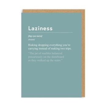 Laziness definition - multi occasion card