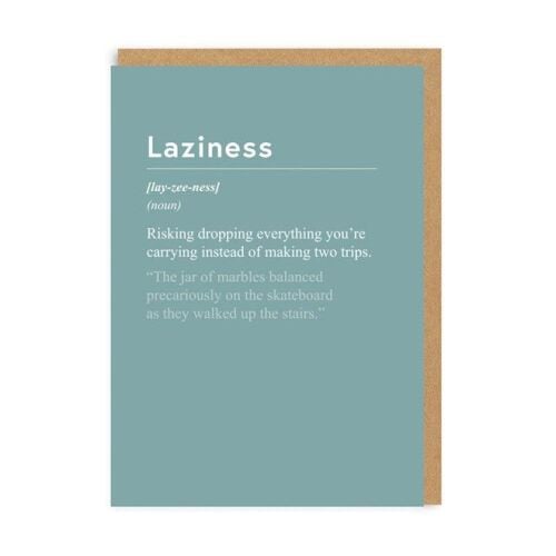 Laziness definition - multi occasion card