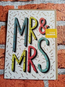 Mr and Mrs engagement, wedding congratulations card