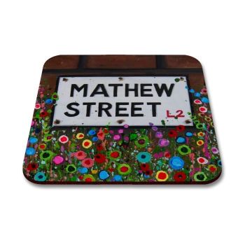 Jo Gough - Mathew St Sign Liverpool with flowers Coaster