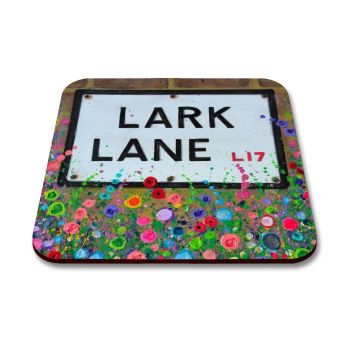 Jo Gough - Lark Lane St Sign Liverpool with flowers Coaster