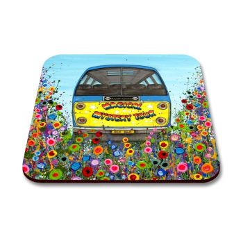 Jo Gough - The Beatles Magical Mystery Tour Bus with flowers Coaster