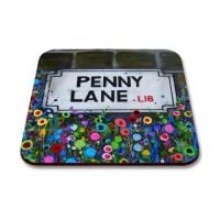 Jo Gough - The Beatles Penny Lane St Sign with flowers Coaster