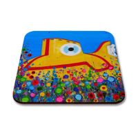 Jo Gough - The Beatles Yellow Submarine with flowers Coaster