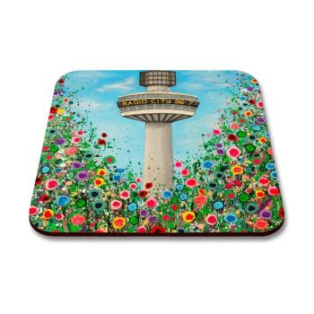 Jo Gough - Radio City Tower Liverpool with flowers Coaster