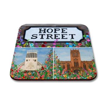 Jo Gough - Liverpool Cathedral Montage with flowers Coaster