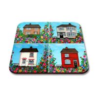 Jo Gough - The Beatles Childhood Homes with flowers Coaster