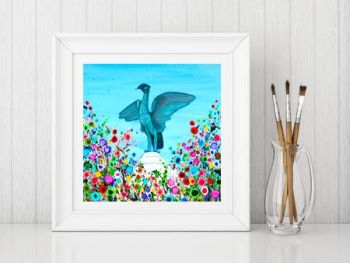 Jo Gough - Liverbird with flowers Print From £10