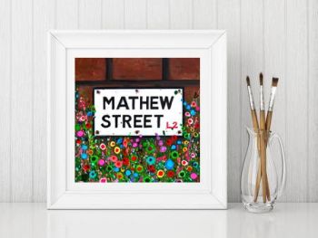 Jo Gough - Mathew St Sign with flowers Print From £10