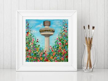 Jo Gough - Radio City Tower with flowers Print From £10