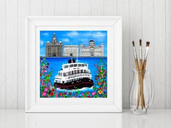 Jo Gough - The 3 Graces Liverpool with flowers Print From £10
