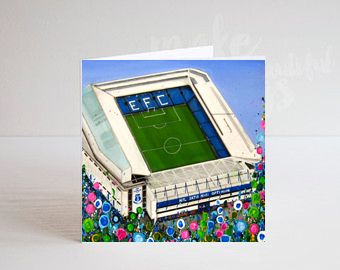 Jo Gough - EFC Stadium with flowers Greeting Card