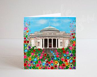 Jo Gough - Lady Lever Art Gallery with flowers Greeting Card