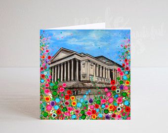 Jo Gough - St Georges Hall Liverpool with flowers Greeting Card